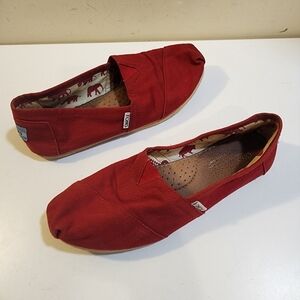 TOMS Women's Red Espadrilles Alpargata size 8.5